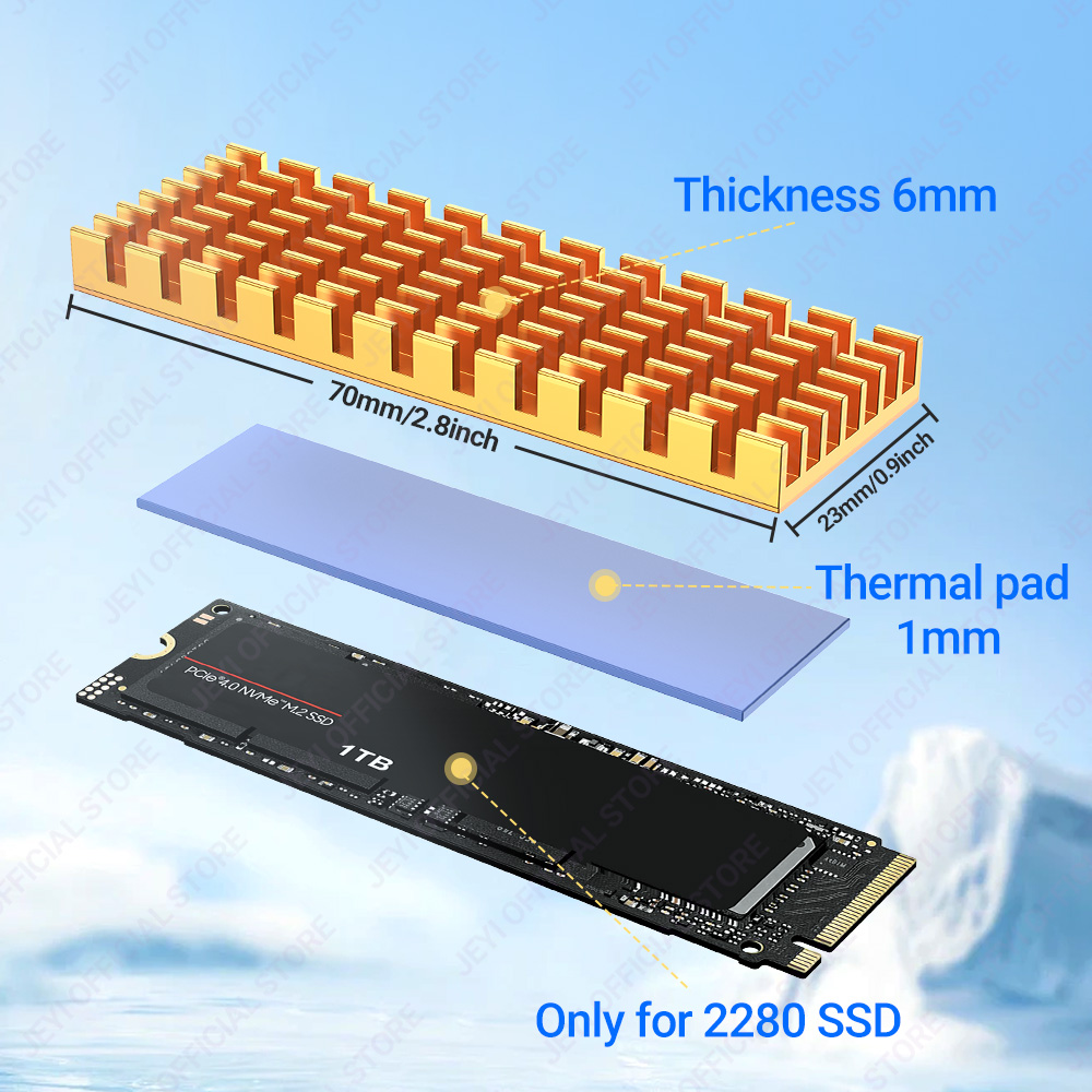 JEYI M.2 SSD 방열판 알루미늄 쿨러 열 패드가 - M2 Heatsink Cooler 리뷰 및 가격