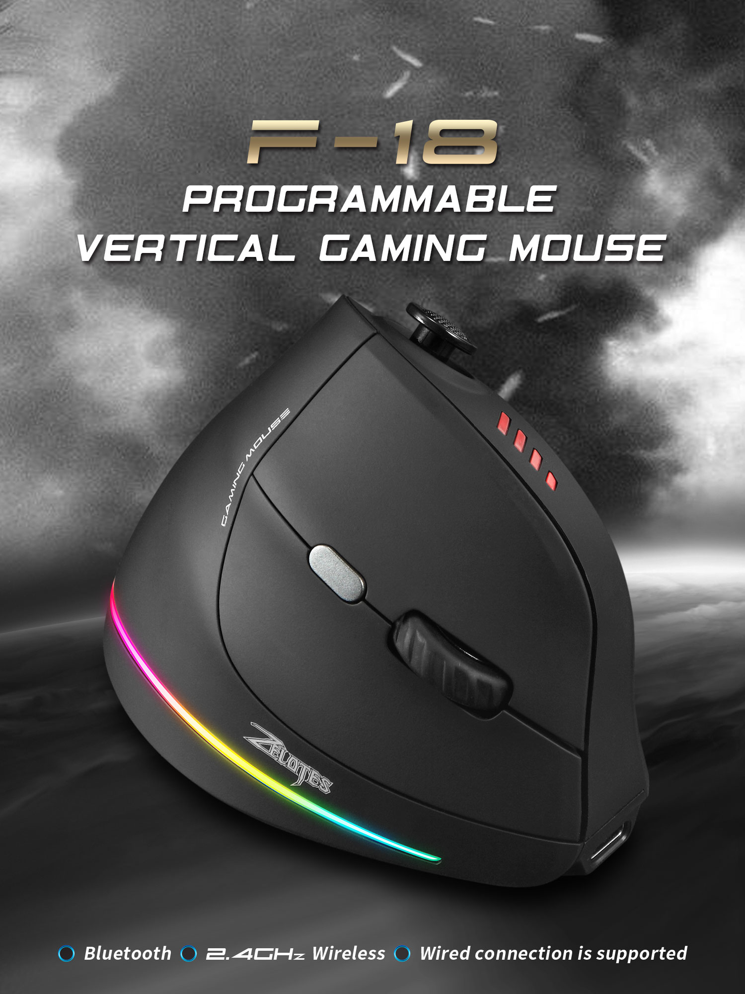 Jomaa RGB 백라이트 게이머 용 무선 수직 마우스 - Gaming Accessories Rgb 리뷰 및 가격